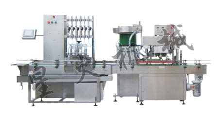 直線式重力自流式旋蓋灌裝生產線