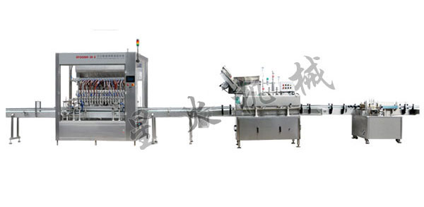 500ml全自動膏液灌裝生產線,500ml膏液灌裝旋蓋流水線